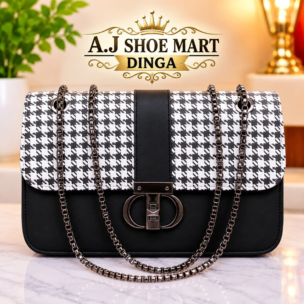 50% OFF Luxury Houndstooth Chain Shoulder Bag for Women – LADIES HAND BAG