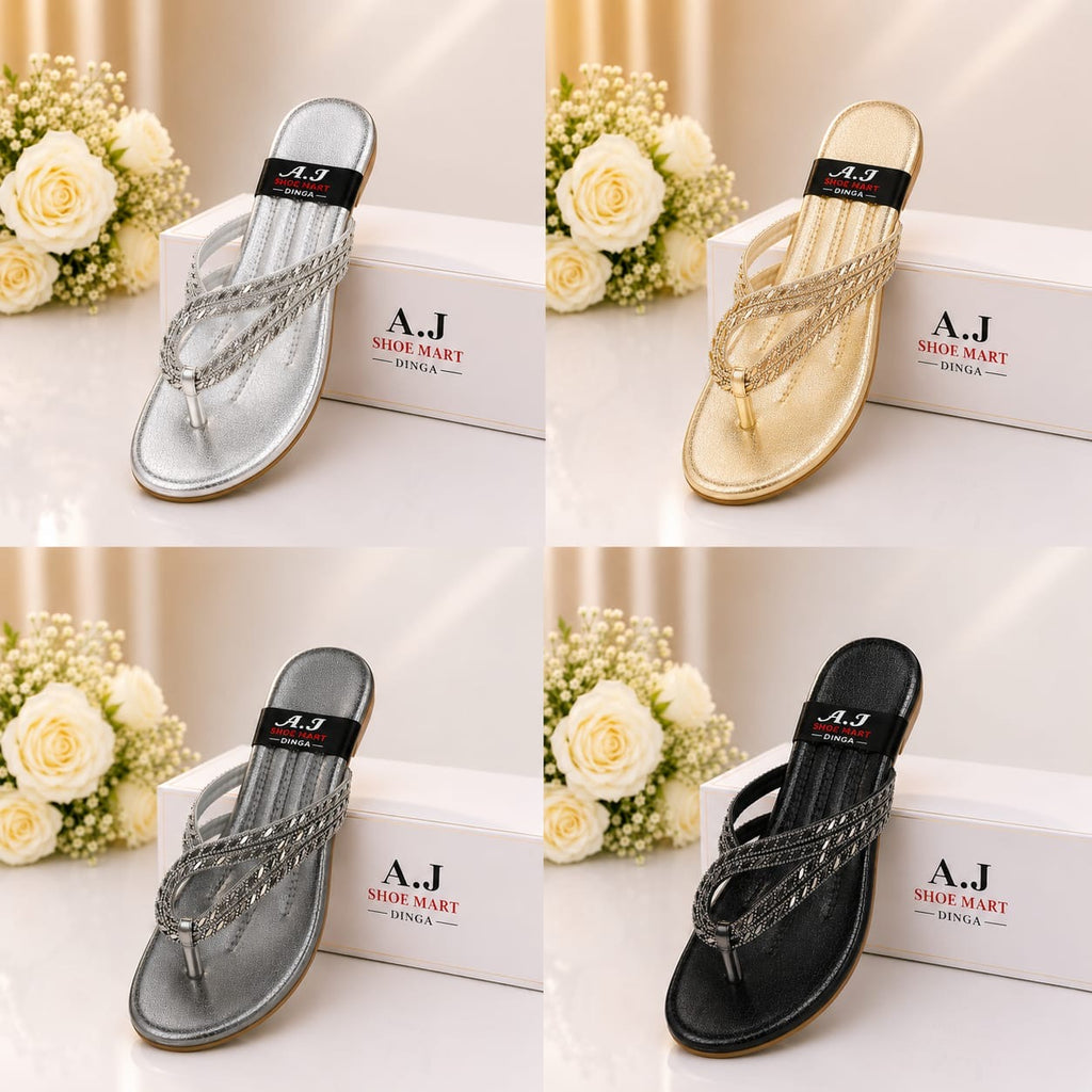 ✨ Elegant Gold Ladies Flat CHAPPAL