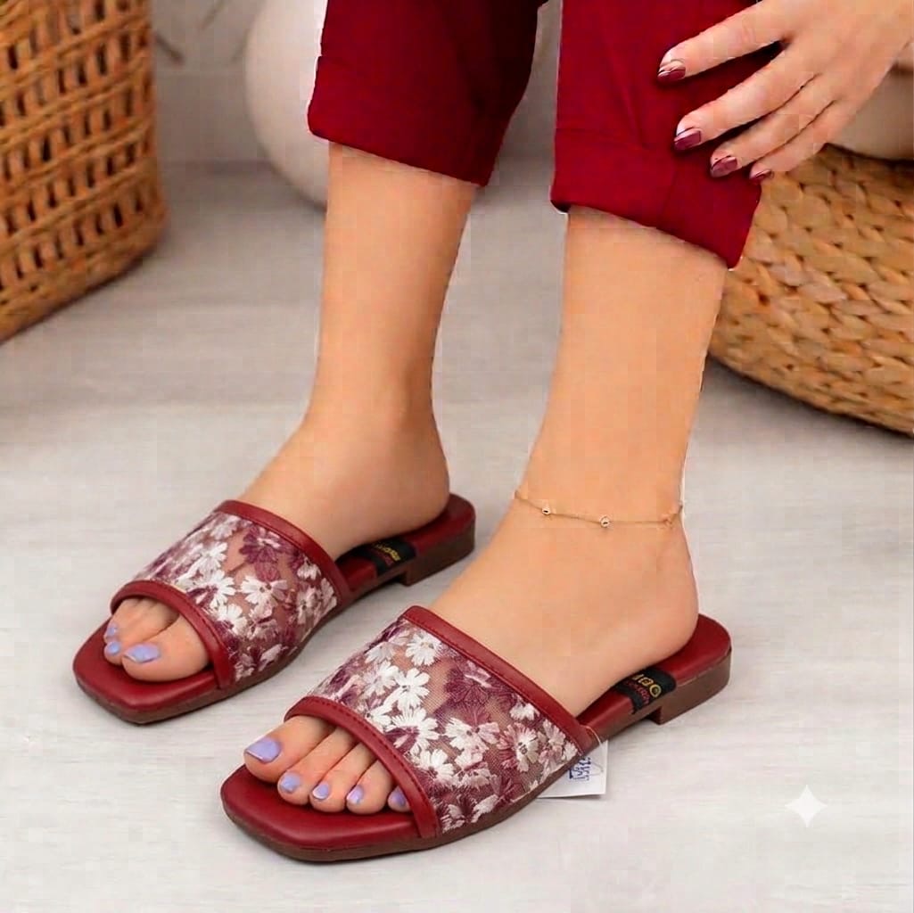 🧷 Ladies Flat (Net) Chappal