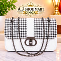 50% OFF Luxury Houndstooth Chain Shoulder Bag for Women – LADIES HAND BAG