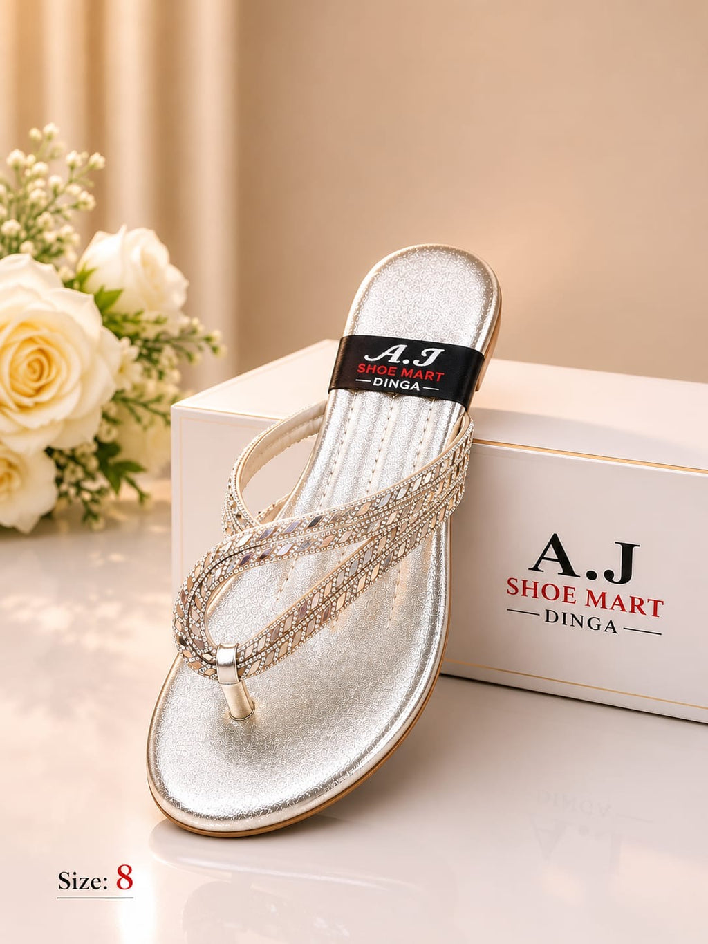 ✨ Elegant Gold Ladies Flat CHAPPAL