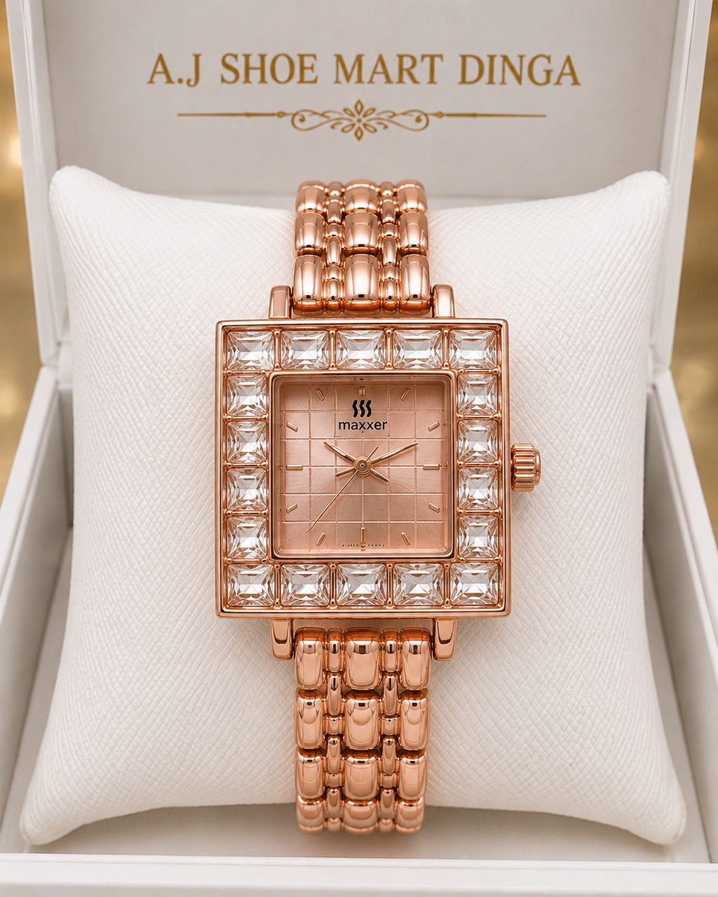 Black/pink Square Luxury Watch 🖤⌚
