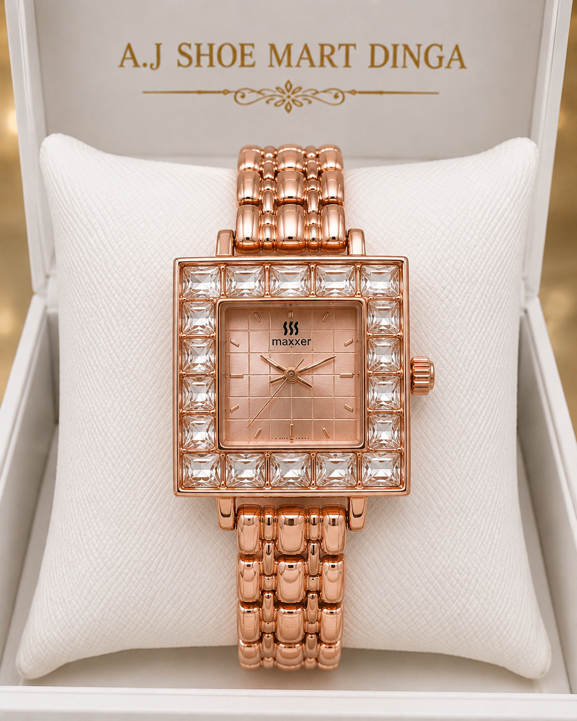 Black/pink Square Luxury Watch 🖤⌚